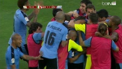 بالفيديو..جودين يدرك التعادل لأوروجواي في شباك المكسيك