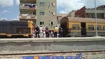 خروج قطار عن القضبان في المنصورة (صور)