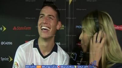 بالفيديو.. مراسلة كولومبية تتغزل في جميس رودريجيز على الهوا   