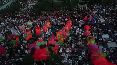 فرحة وبهجة بعد صلاة عيد الفطر في 