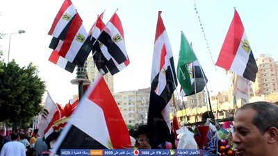 علم السعودية وسط الأعلام المصرية في احتفالات أهالي دمنهور بالعيد (صور)