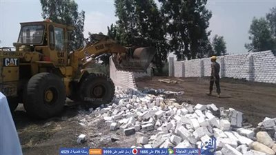 إزالة 3 حالات تعدي على الأراضي الزراعية في الدقهلية