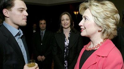 ليوناردو دي كابريو يقدم حفل جمع تبرعات لهيلاري كلينتون