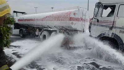 حادث بين ناقلات بترول يؤدي إلى تسرب للوقود بجدة