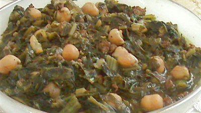 طريقة عمل سبانخ بالحمص