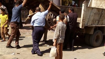 تحرير 540 محضر إزالة إشغالات بأبوقرقاص بالمنيا