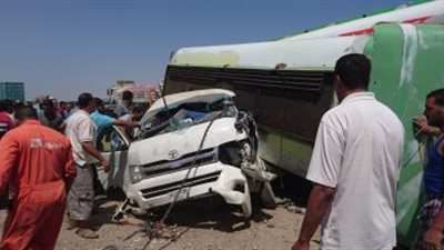 ارتفاع ضحايا تصادم طريق مطار سوهاج الدولي إلى 10 متوفيين