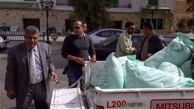 ضبط ٣١طن أسمدة داخل مصنع يستخدم مواد محظورة ببنى سويف