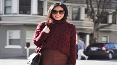 اطلالة أنيقة وعصرية من الملابس باللون البرغندي لشتاء 2016 (صور)