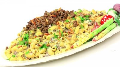 طريقة تحضير مكرونة باللحمة و الزبادى