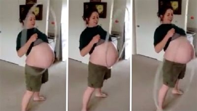 امرأة حامل تمارس رياضة الـ