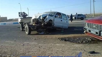  مصرع مندوب شرطة وإصابة 9 بينهم رئيس مباحث النجيلة فى حادث تصادم سيارتين (صور)