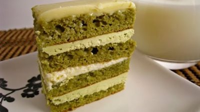 طريقة عمل كيكة الشاى الاخضر