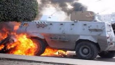 إصابة مجند نتيجة تفجير مدرعة شرطة بعبوة ناسفة بالعريش 