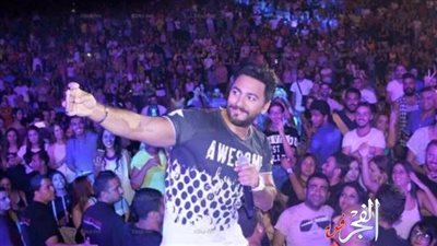 شاهد.. تامر حسني يشارك جمهوره بفيديو من حفله الأخير بأمريكا