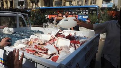 ضبط 250 كيلو لحوم ودواجن فاسدة داخل مطعم بالعجوزة 