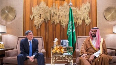 ولي ولي العهد يلتقي مديرة عام صندوق النقد الدولي ووزير الخزانة الأمريكي