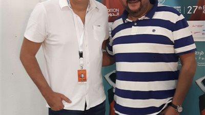طارق عبد العزيز ومحمد حفظي في عرض فيلم 