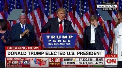 بعد فوز ترامب.. الخوف يجبر نجله على فعل هذه الأشياء (فيديو)