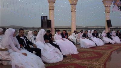 بدء حفل زفاف جماعي لـ60 عريسًا وعروسة بالمنيا