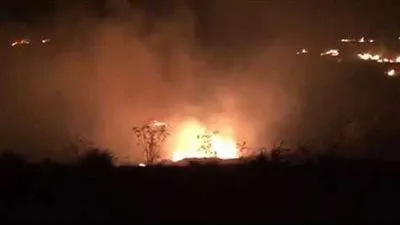 حريق هائل بأحد جبال مركز دوس بالمندق 