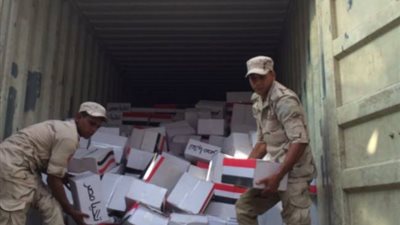  ضخ 4 آلاف كرتونة مواد غذائية تابعة للقوات المسلحة بالمنوفية