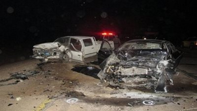 مصرع شخص  فى تصادم سيارتين أعلى دائري السلام