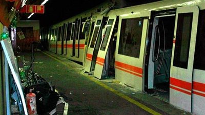 تفاصيل حادث تصادم قطاري خط 