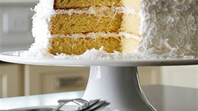 طريقة بسيطة لعمل كيك جوز الهند بتغليفة السكر