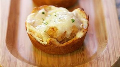 طريقة تحضير كب كيك دجاج الكوردون بلو