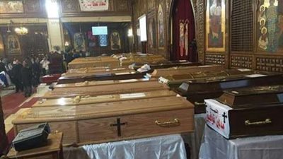 كاتدرائية الإسكندرية تقيم عزاءً شعبيًاعلى ضحايا 