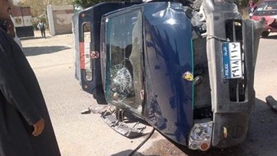 عاجل.. إصابة ضابط في حادث تصادم سيارة شرطة بالسادات
