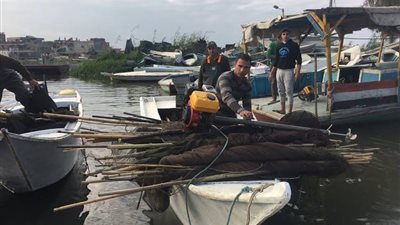 رفع عددًا من الإشغالات وضبط  قضايا صيد جائر حملة أمنية بكفرالشيخ