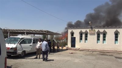 تفاصيل حريق ضخم داخل محطة قطار شربين في الدقهلية