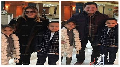 هاني شاكر يتوجه لبيروت مع زوجته وأحفاده (صور)