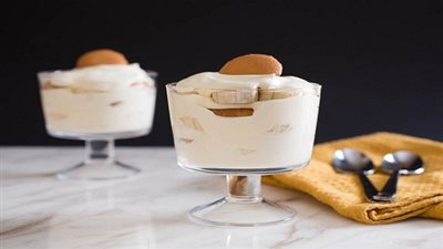 طريقة تحضير البودنج بالموز والمستكة