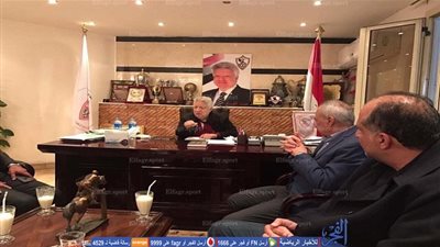 بالصور.. مرتضى منصور يستقبل رئيس الإسماعيلي في نادي الزمالك