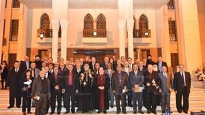 القس اندريا زكى في الكاتدرائية للتهنئة البابا تواضروس بالعيد