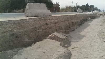 انهيار 26 مترا من الطريق الزراعي السريع الشرقي في سوهاج 