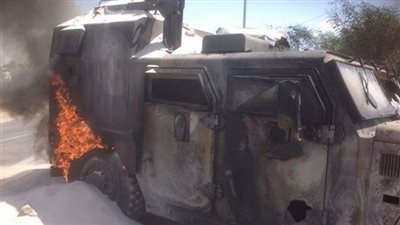 عاجل.. نجاة مدرعة شرطة من انفجار مروع في العريش