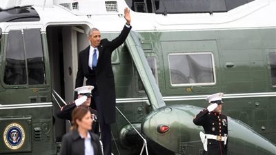 لحظة مغادرة أوباما لواشنطن  (فيديو)