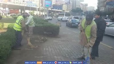 حي العجوزة يشن حملة نظافة بميدان سفنكس بالمهندسين