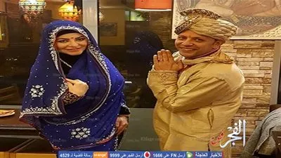 ميار الببلاوي في لوك هندي مع زوجها (صور)