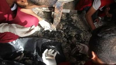 انتشال جثث حرقت داخل محل بمنطقة أبوسليم