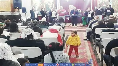 أقباط العريش يشاركون في احتفالية مرور 27 عاما على زيت صورة العذراء ببورسعيد