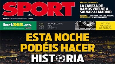 أهم العناوين الرياضية في الصحف العالمية الأربعاء 8 – 3 – 2017