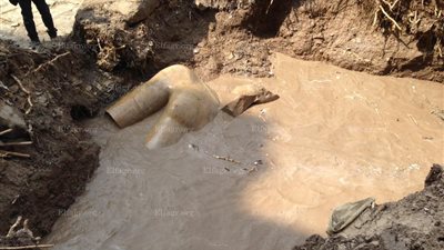 الكشف عن تمثالين بارتفاع ٨ أمتار لرمسيس الثاني في المطرية  (صور)