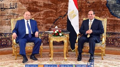 تفاصيل جلسة مباحثات الرئيس السيسي ونظيره اليمني بقصر الاتحادية (صور)