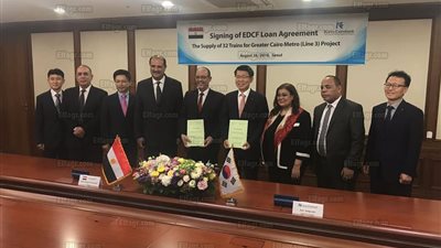 مترو الأنفاق: إتمام توقيع قرض تمويل وتوريد قطارات الخط الثالث بكوريا (صور)