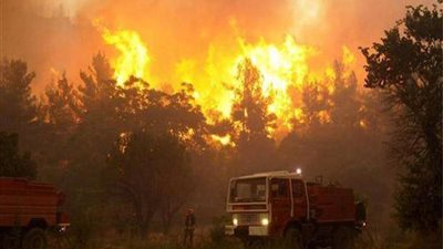 رجال الإطفاء يكافحون حرائق الغابات بكاليفورنيا